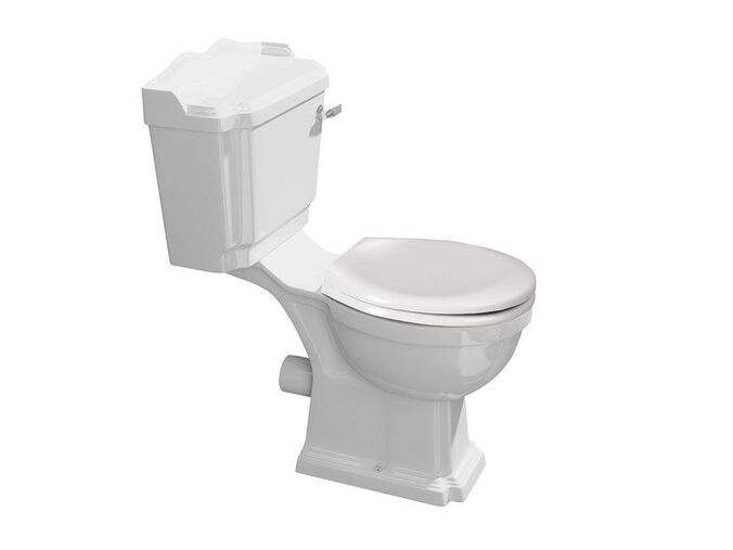 Aqualine ANTIK WC kombi, mísa+nádržka+splachovací mechanismus+PP sedátko, bílá/chrom