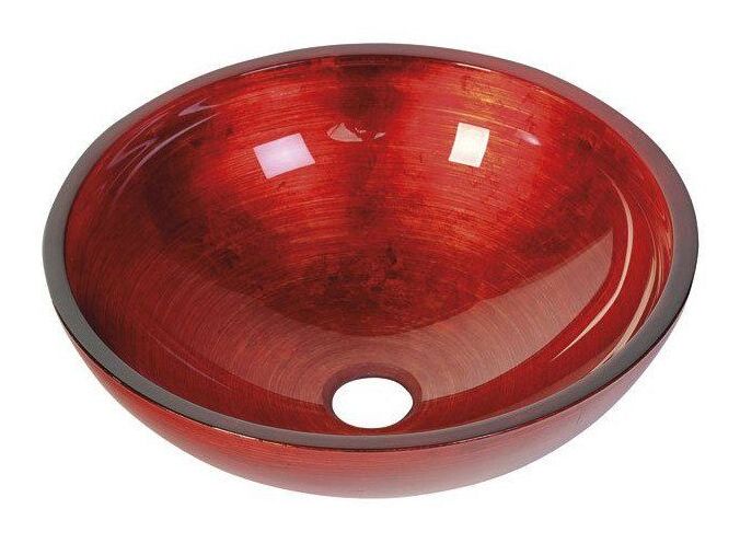 Sapho MURANO ROSSO IMPERO skleněné umyvadlo na desku, průměr 40cm, červená