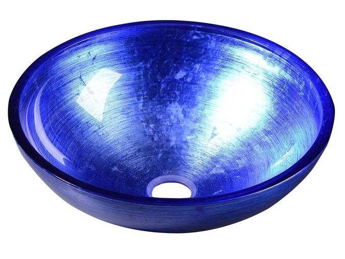 Sapho MURANO BLU skleněné umyvadlo na desku, průměr 40cm, modrá