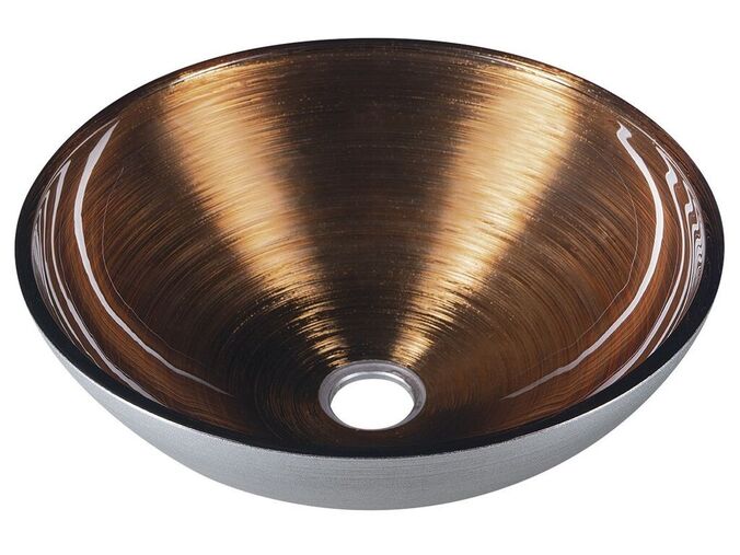 Sapho MURANO WENGE skleněné umyvadlo na desku, průměr 40cm, měděná/stříbrná