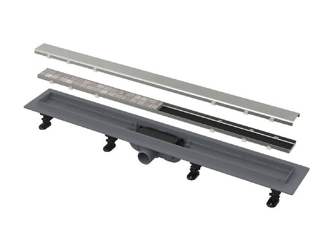 Alcadrain Simple podlahový žlab s okrajem pro oboustranný rošt 85 cm