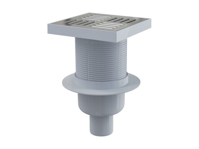 Alcadrain podlahová vpust 150x150/50mm přímá, mřížka, nerez, vodní zápachová uzávěra