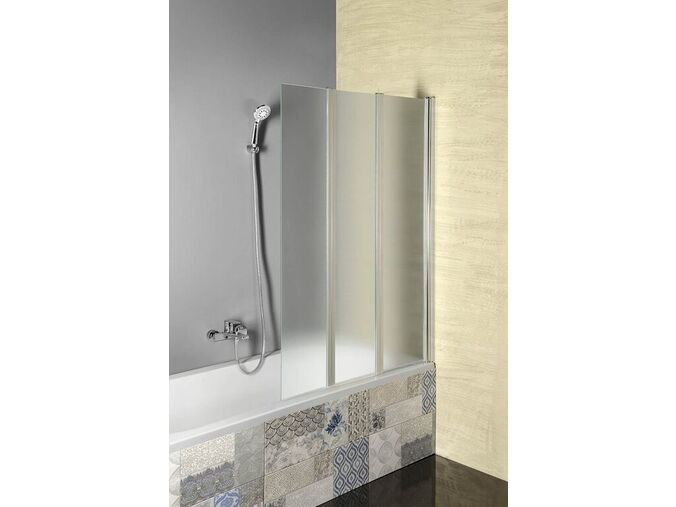 Aqualine VANDA vanová zástěna skládací 1000x1400 mm, chrom, sklo matné