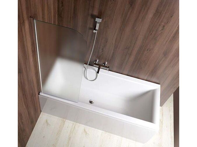 Aqualine VILMA vanová zástěna 600x1400 mm, chrom, levá, sklo matné
