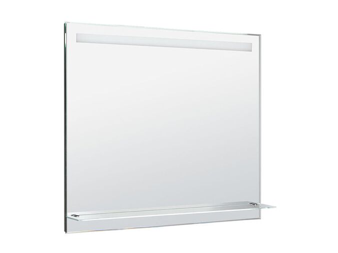 Aqualine Zrcadlo s LED osvětlením a policí 100x80cm, kolébkový vypínač
