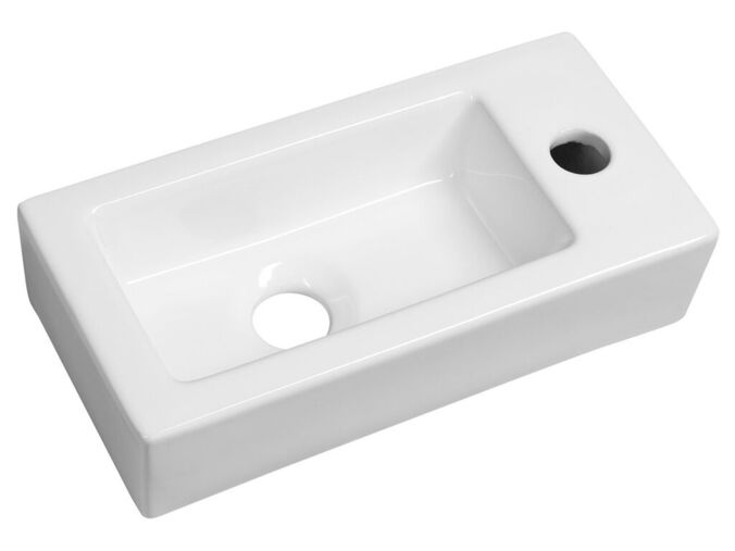 Sapho ZOE keramické umývátko 37x18 cm, otvor pro baterii vpravo, bílá
