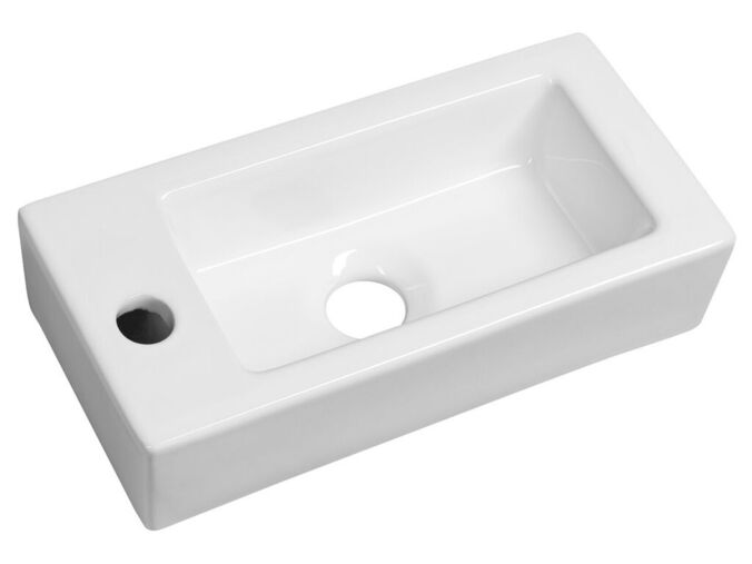 Sapho ZOE keramické umývátko 37x18 cm, otvor pro baterii vlevo, bílá