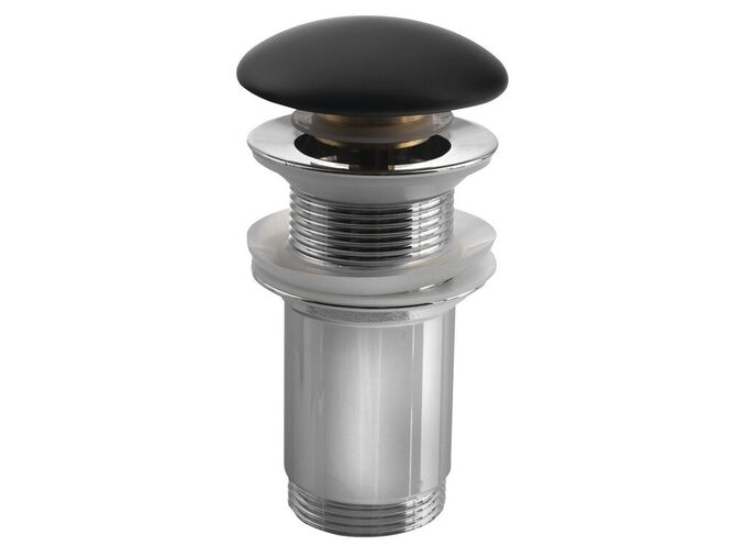 Sapho Umyvadlová výpust 5/4“, click-clack, keramická zátka, 10-50mm, černá mat