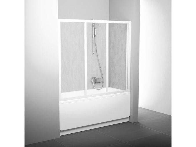 Ravak Supernova vanové dveře AVDP3, 117-121x137 cm, bílá, dekor rain