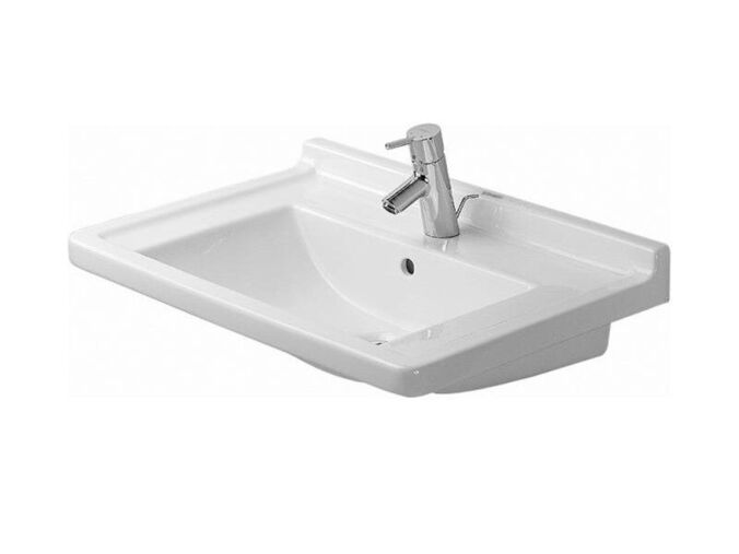 Duravit Starck3 umyvadlo 70x49 cm, přepad, otvor pro baterii, WonderGliss, bílá