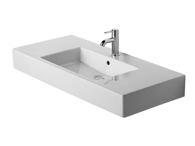Duravit Vero umyvadlo 105x49 cm, přepad, otvor pro baterii, WonderGliss, bílá