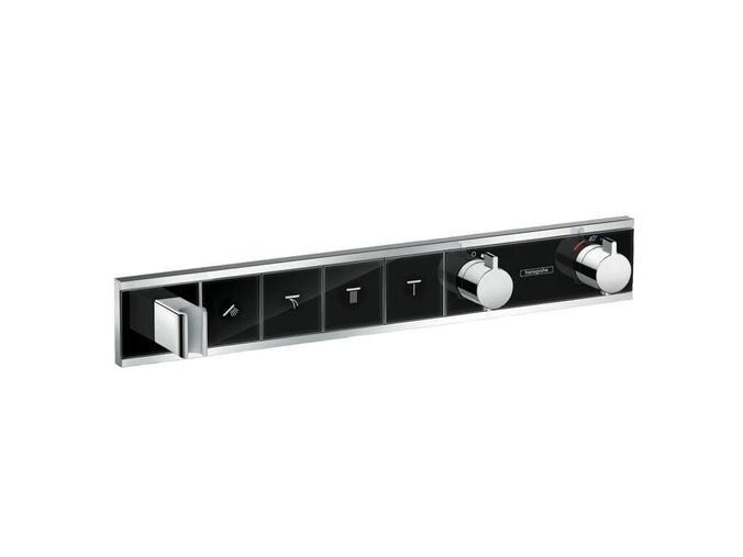 Hansgrohe RainSelect Baterie pod omítku pro 4 spotřebiče, černá/chrom