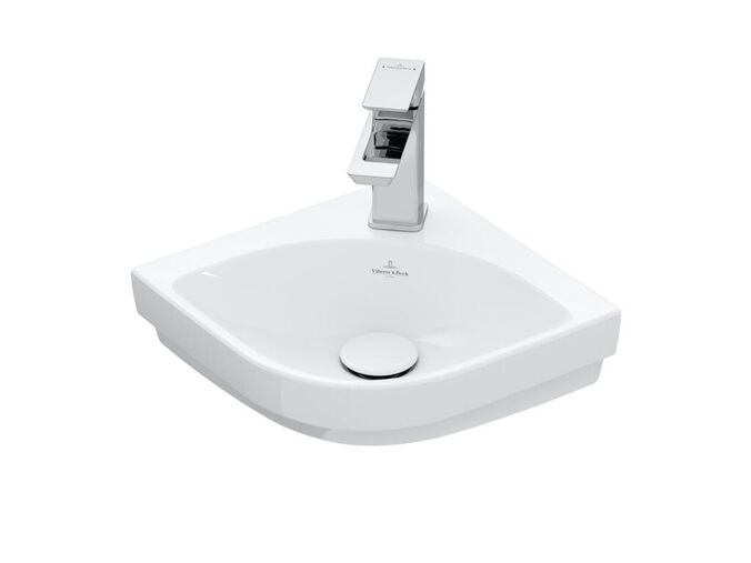 Villeroy & Boch Subway 3.0 Umývátko rohové 320x320 mm, bez přepadu, otvor pro baterii, CeramicPlus, Stone White