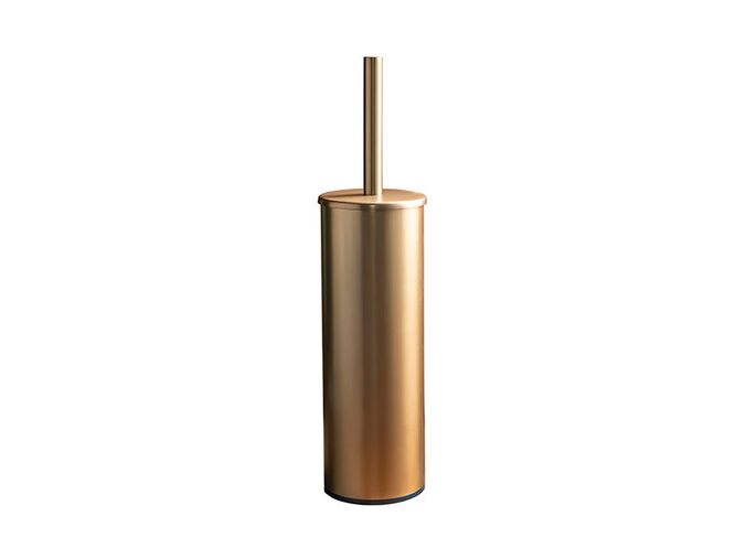 Bemeta Amber WC štětka válcová na postavení/pověšení, černý kartáč, Coffe-Gold mat