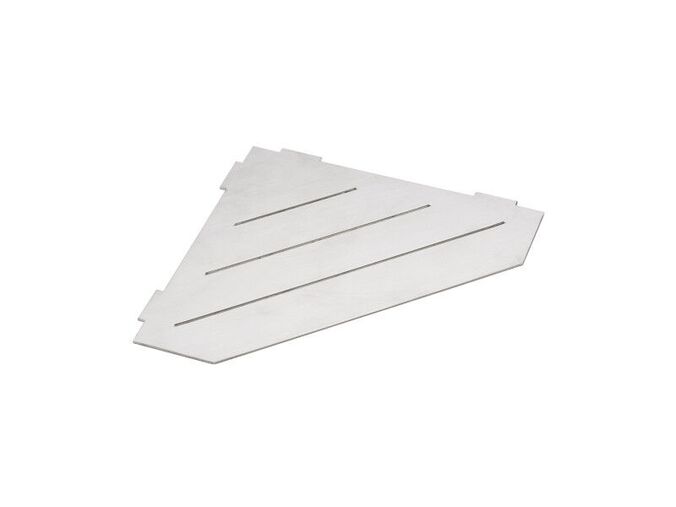 Bemeta Cytro polička do spár rohová, pětiúhelníková, bez okrajů, 29,7x2x21 cm, nerez brus