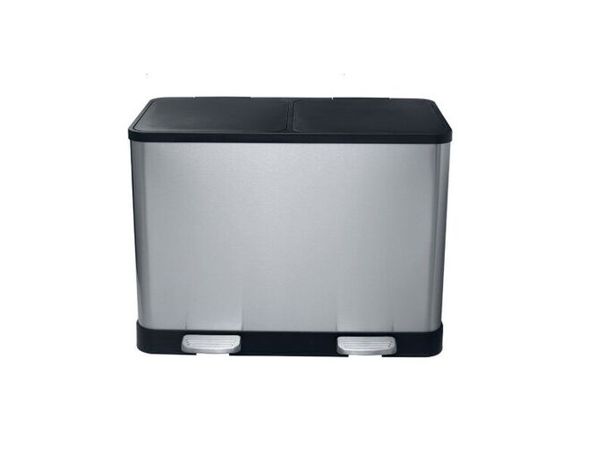 Bemeta Home odpadkový koš na tříděný odpad 2x20 l, nerez mat
