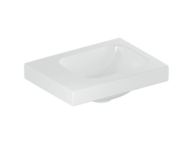 Geberit iCon umývátko, 38x28cm, bez otvoru pro baterii, bez přepadu, bílá