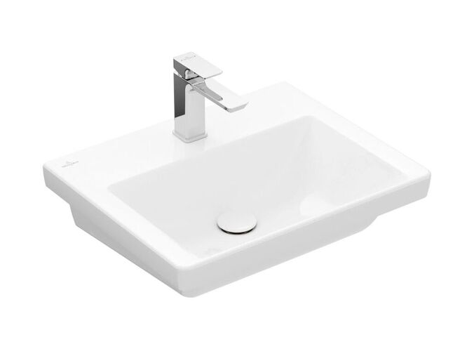 Villeroy & Boch Subway 3.0 Umyvadlo 550x440 mm, bez přepadu, otvor pro baterii, CeramicPlus, Stone White