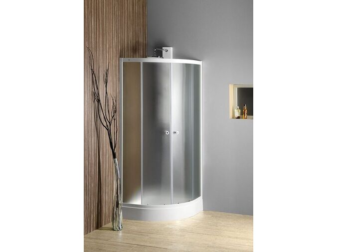 Aqualine ARLEN čtvrtkruhová sprchová zástěna 900x900 mm, sklo Brick