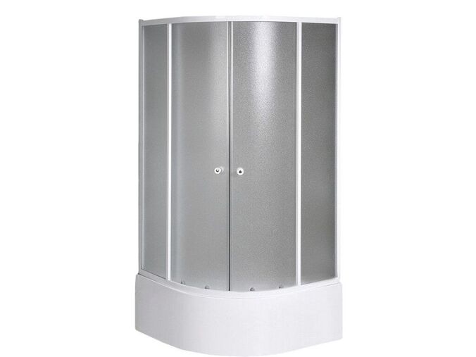 Aqualine ARLEN čtvrtkruhová sprchová zástěna 900x900x1500 mm, sklo Brick
