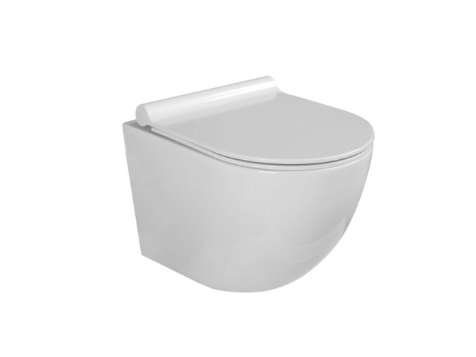 Kielle Gaia Závěsné kompaktní WC se sedátkem SoftClose, Rimless, bílá