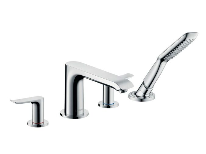 Hansgrohe Metris Čtyřotvorová vanová baterie na okraj vany, chrom