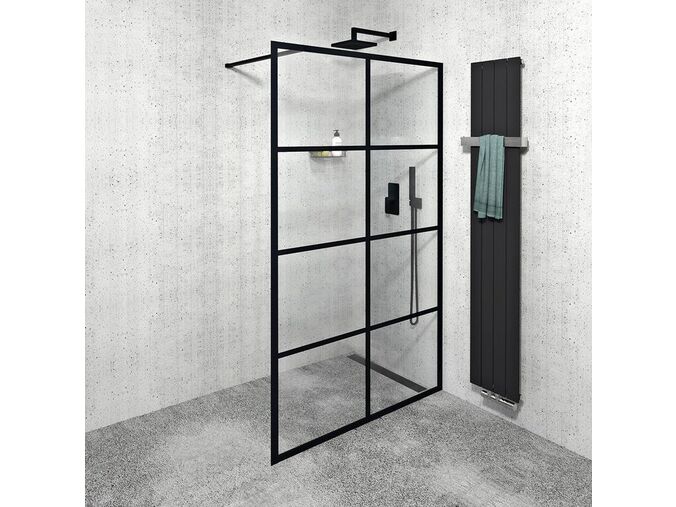 Gelco CURE BLACK sprchová zástěna 1200mm, čiré sklo