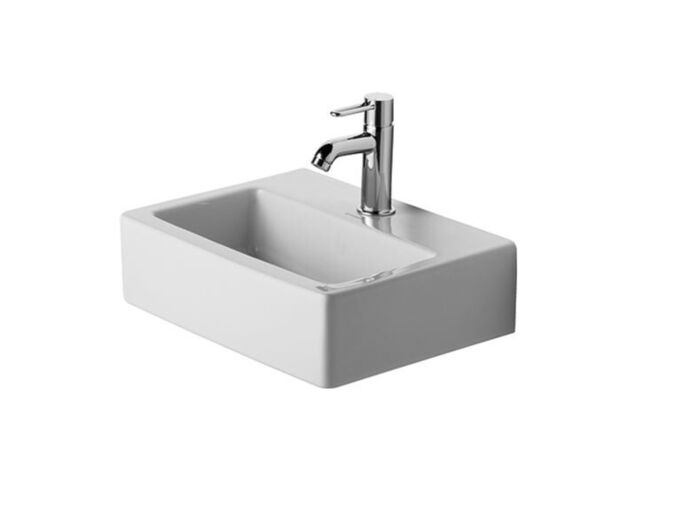 Duravit Vero umývátko Med, 45x35 cm, otvor pro baterii, bez přepadu, WonderGliss, alpská bílá