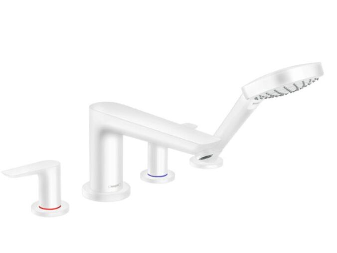 Hansgrohe Talis E 2015 Vanová baterie na okraj vany, 4-otvorová instalace, matná bílá
