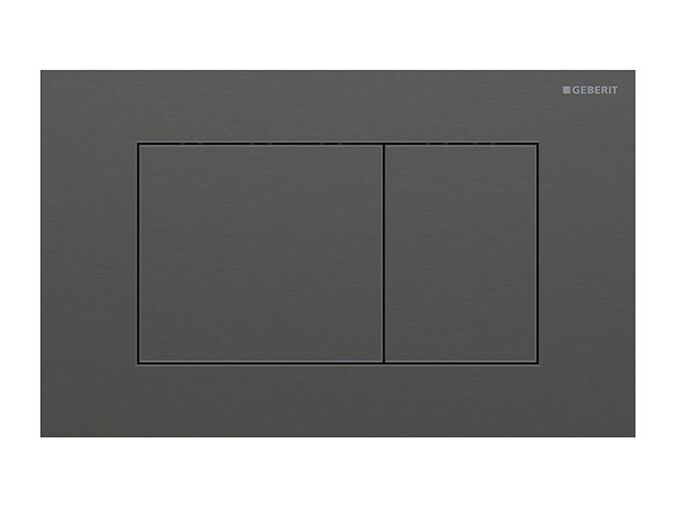 Geberit Sigma40 Square ovládací tlačítko, pro 2 množství splachování, černý chrom kartáčovaný, easy-to-clean