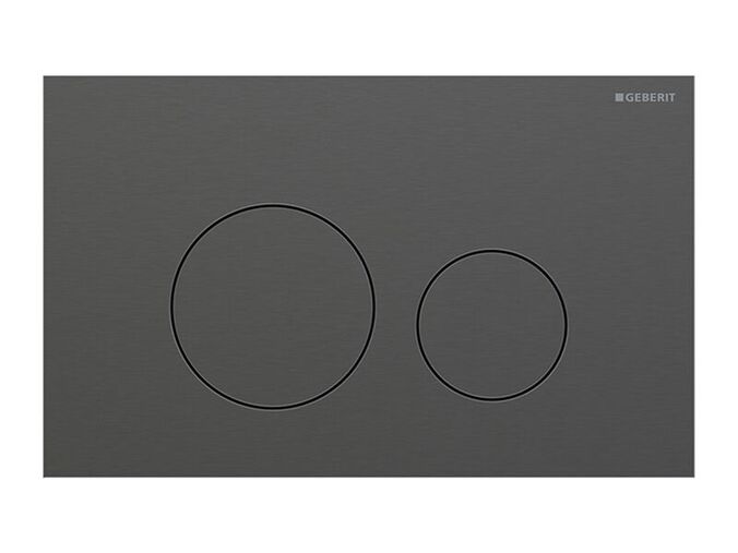 Geberit Sigma40 Round ovládací tlačítko, pro 2 množství splachování, černý chrom kartáčovaný, easy-to-clean