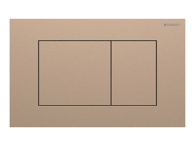 Geberit Sigma40 Square ovládací tlačítko, pro 2 množství splachování, červené zlato, kartáčované, easy-to-clean
