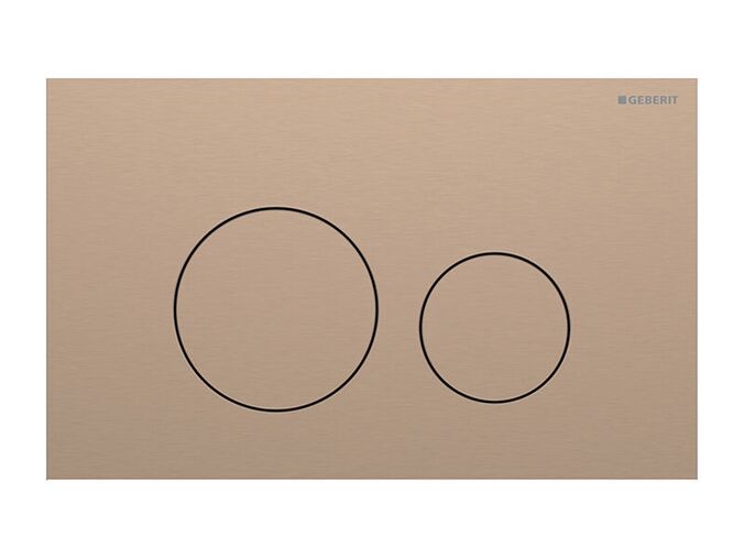 Geberit Sigma40 Round ovládací tlačítko, pro 2 množství splachování, červené zlato kartáčované, easy-to-clean