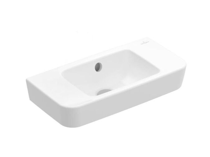 Villeroy & Boch O.novo Umývátko Compact 500x250 mm, s přepadem, bez otvoru pro baterii, AntiBac, CeramicPlus, alpská bílá