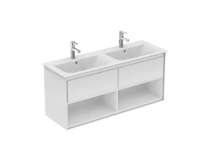 Ideal Standard Connect Air Skříňka pod dvojumyvadlo 1200 mm, lesklá bílá/matný bílý lak