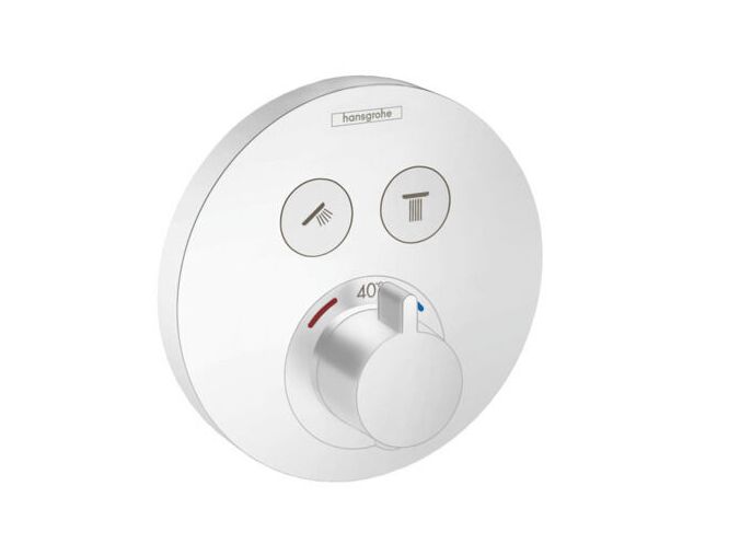 Hansgrohe Shower Select Termostatická baterie pod omítku pro 2 spotřebiče, matná bílá