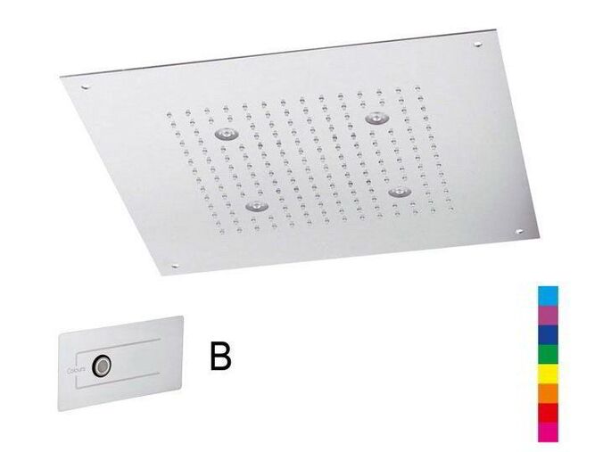 Sapho CHROMOTERAPIE hlavová sprcha 320x320mm, déšť, ovladač B, nerez lesk