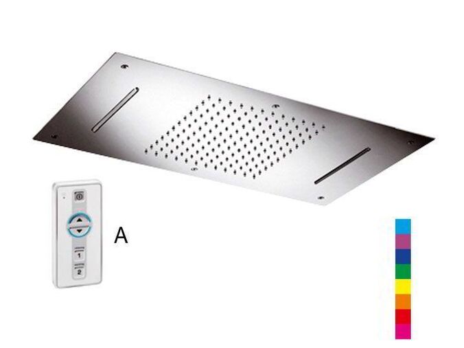 Sapho CHROMOTERAPIE hlavová sprcha 730x380mm, déšť, 2x kaskáda, ovladač A, nerez lesk