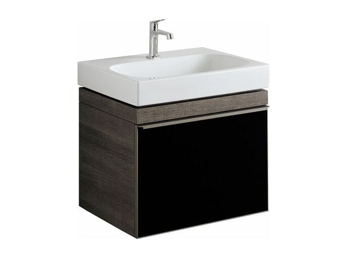 Výprodej vzorku - Keramag Citterio skříňka pod umyvadlo 60cm, šedohnědá/černé sklo