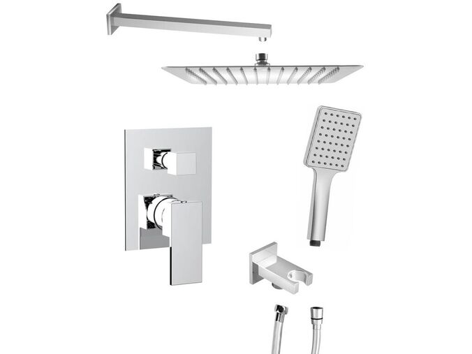 Sapho CUBEMIX podomítkový sprchový set s pákovou baterií, 2 výstupy, vyústění, chrom