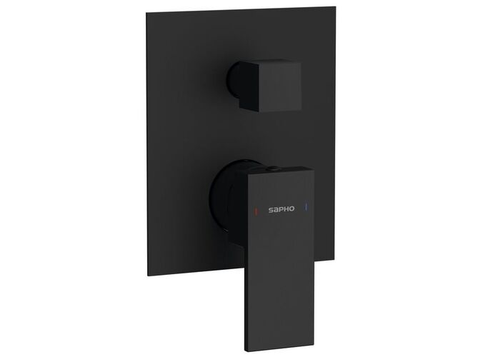 Sapho CUBEMIX podomítková sprchová baterie, 2 výstupy, černá mat