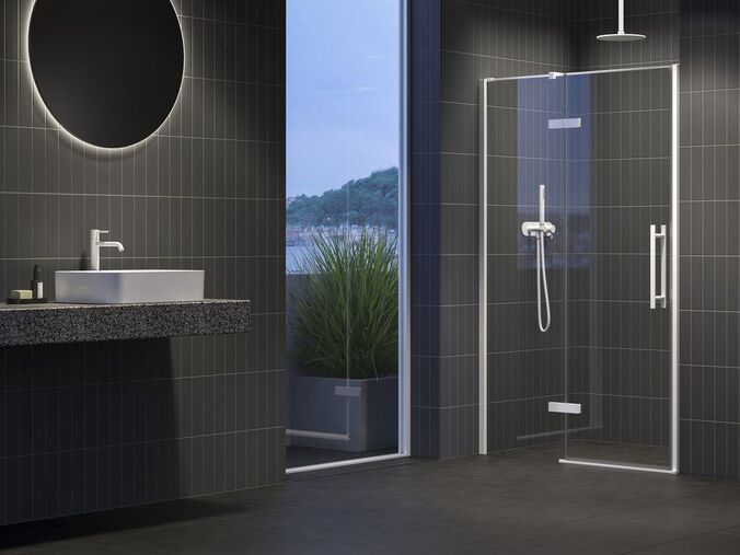 Ravak Cool! sprchové dveře COSD2, 110x195 cm, bílá mat, sklo transparent