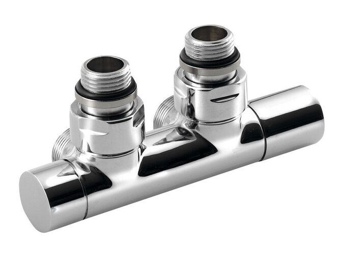 Sapho TWIN připojovací sada ventilů pro středové připojení, chrom
