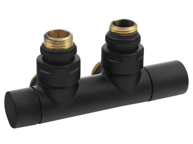 Sapho TWIN BLACK připojovací sada ventilů pro středové připojení, černá mat