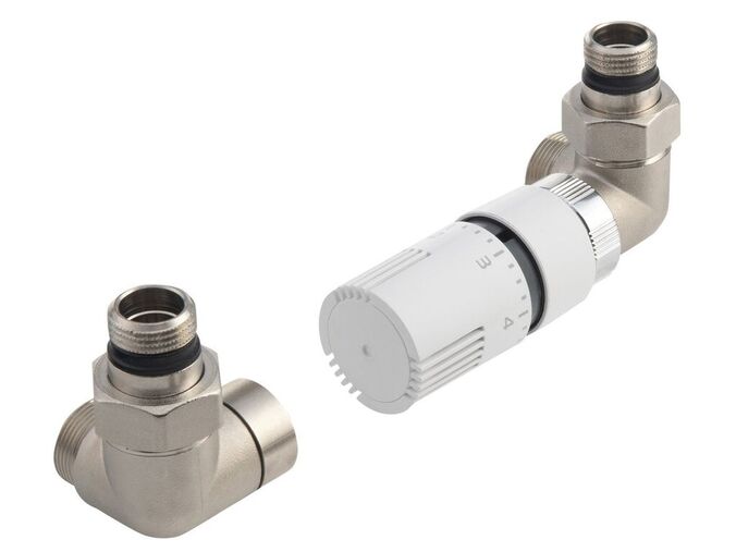 Aqualine ECO připojovací sada termostatická, pravá, nikl/bílá