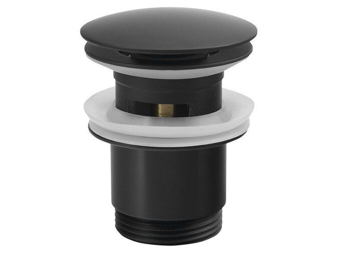 Sapho Umyvadlová výpust 5/4“, click-clack, velká zátka, 30-45mm, černá mat