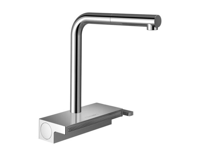 Hansgrohe Aquno M81 Dřezová baterie Aquno Select s výsuvnou koncovkou a plochým sprchovým proudem, chrom