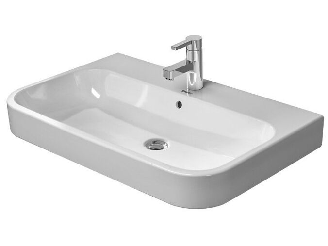 Duravit Happy D.2 umyvadlo nábytkové 80x50,5 cm, otvor pro baterii, WonderGliss, alpská bílá