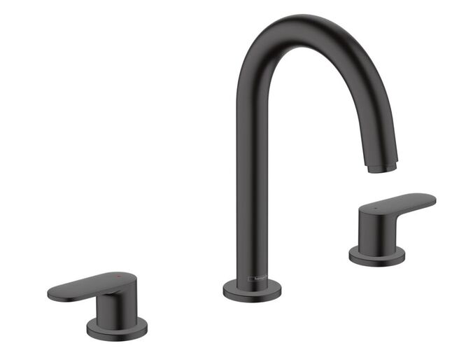 Hansgrohe Vernis Blend Umyvadlová baterie s výpustí, 3-otvorová instalace, matná černá