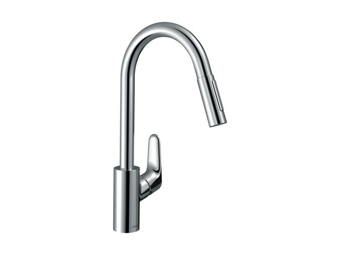 Hansgrohe Focus M41 Dřezová baterie s výsuvnou sprškou, chrom